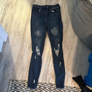 Fashion Nova Dark Distressed Skinny Jeans